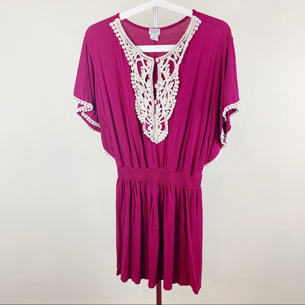 Pink Charming Charlie Crochet Dress